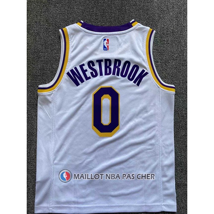 Maillot Enfant Los Angeles Lakers Russell Westbrook NO 0 Association 2022-23 Blanc